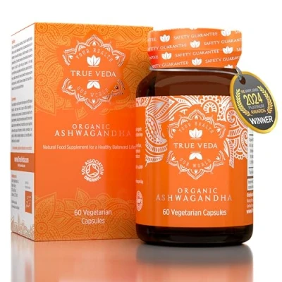 Image of Organic Ashwagandha KSM 66 Capsules High Strength Certified by Soil Association Ashwaganda Withania Somnifera KSM66 UK Made 60 Tablets
