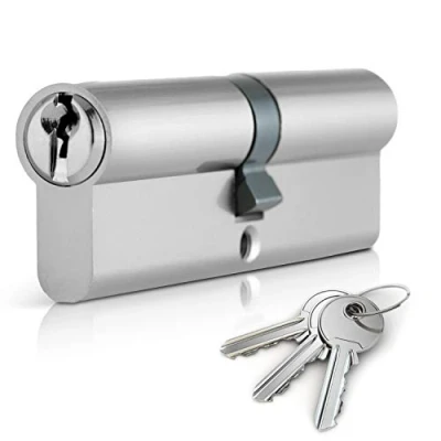Image of XFORT® Chrome 40/40 Euro Cylinder Lock (80mm), Door Barrel with 3 Keys, Anti Bump, Drill and Pick Key to Ensure High Security for Wooden, UPVC Composite Doors.