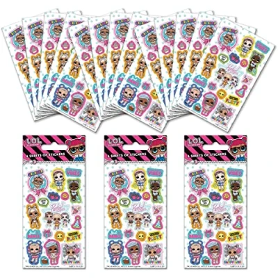 Image of Paper Projects 01.70.24.085 LOL L.O.L. Present Surprise Bag Sticker Bundle (18 Sheets), White
