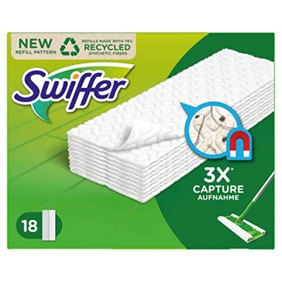 Image of Swiffer Floor Mop Dusters Refill Pack 18 Wipes Ideal for Dust, Pet Hair and Allergens
