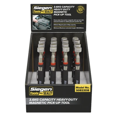 Image of Siegen Heavy Duty Magnetic Pick Up Tool 3.6kg Capacity Display Box of 16