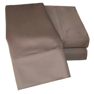 Image of Superior 1000 Thread Count Deep Pocket and Wrinkle Resistant 4 Piece Bed Sheet Set, Cotton Blend, Double, Taupe