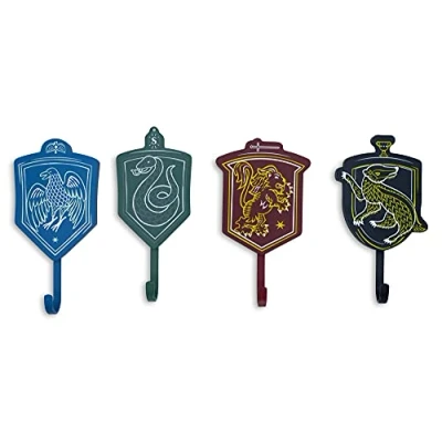 Image of Harry Potter Hogwarts Houses Wall Hooks Storage Rack Set of 4
