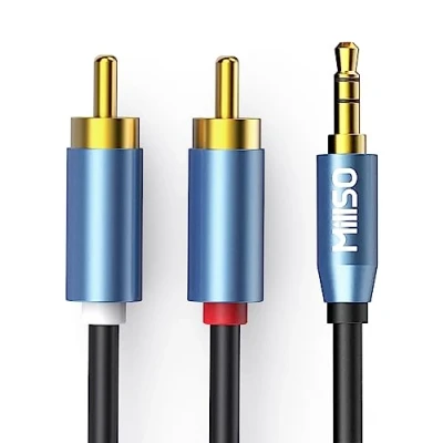 Image of MillSO RCA to 3.5mm Cable, (33 FT) AUX Stereo Audio Cable for Connects a Smartphone, Tablet, or MP3 Player Speaker Other Enabled Devices 33ft/10m