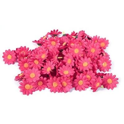 Image of 100PCS Gerbera Daisy Artificial Flowers Fabric Heads For Wedding Party DIY Decoration Craft(Rose red)