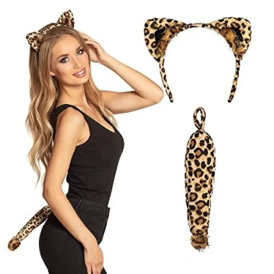 Image of Boland 52313 Cladding Leopard Tiara and Tail One Size, Multi Coloured