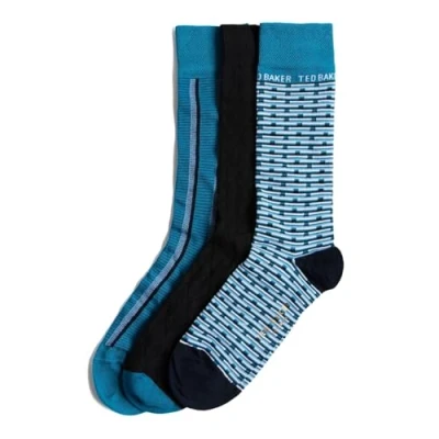 Image of Ted Baker Mens Focus 3P Socks Assorted One Size