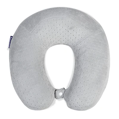 Image of Gosider Travel Pillow Neck Pillows for Sleeping Head Support Grey Memory Foam U Shape Airplane Traveling Car Home Office Portable