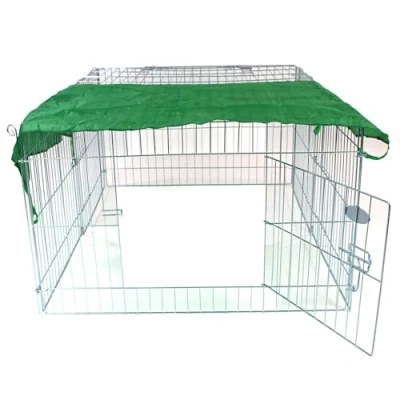 Image of Metal Run for Rabbit/Guinea Pig/Chicken/Duck/Ferret/Dog/Cat Pet Enclosure with Roof Sunshade (Small) 74322