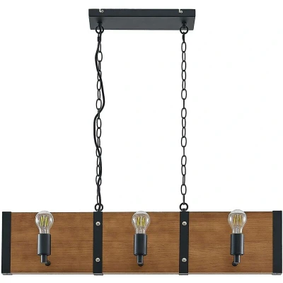 Image of Lindby Kamilja dining room pendant light, wood