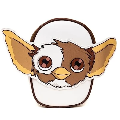 Image of Warner Bros. Horror Movies Bag, Crossbody, Gremlins Gizmo Smiling Face Applique, Vegan Leather, White, 6.0&quot; x 8.0&quot;