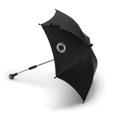 Image of Bugaboo Parasol+, Compatible with All Pushchairs, UPF 50+ Fabric for Optimal Sun Protection, Large Shading Area, One Click Connection &amp; Easy Adjust Mechanism, Midnight Black