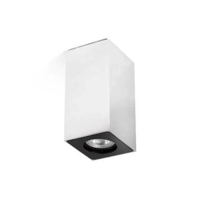 Image of Squad 1 Light Square Tall Surface Mounted Downlight Aluminium, GU10