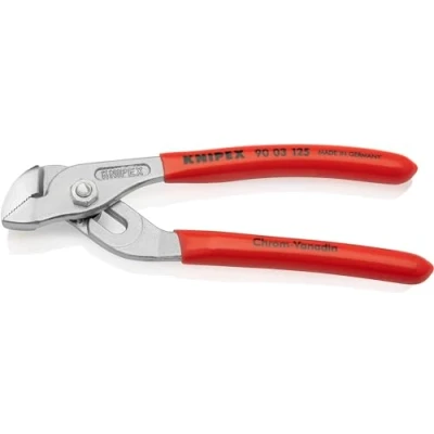 Image of Knipex Mini Water Pump Pliers with groove joint chrome plated, plastic coated 125 mm 90 03
