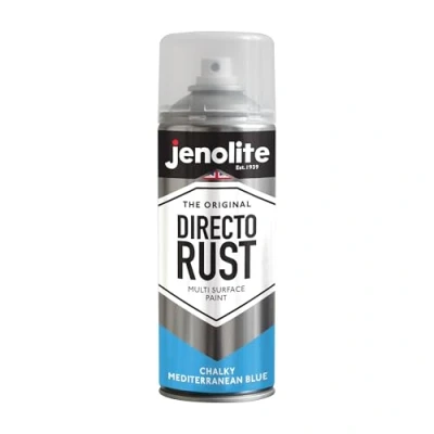 Image of JENOLITE Garden Spray Paint Chalky MEDITERRANEAN BLUE 400ml Multi Surface Ideal Furniture Paint, Ornaments, Picture Frames &amp; More Interior and Exterior Use