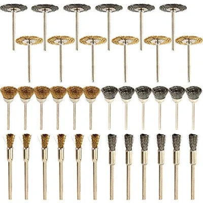 Image of Yitaocity 36Pcs Wire Steel Brass Brushes Polishing Brush Wheels Set for Dremel Rotary Tool