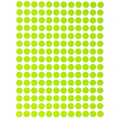 Image of Royal Green Color Labels 8mm (0.8 cm) Dot Stickers Neon Yellow 840 Pack