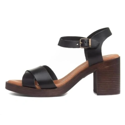 Image of Hush Puppies Women&#039;s Georgia Heeled Sandal, Black, 5 UK
