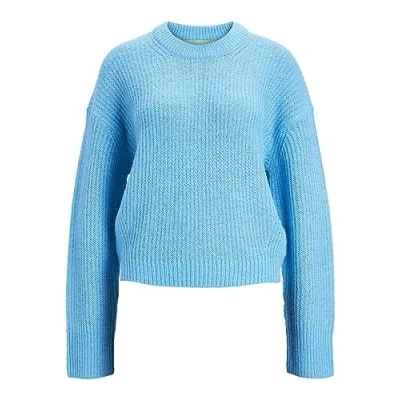 Image of Jack &amp; Jones Women&#039;s Jxember Fluffy Crew Neck Knit Noos Sweater, Aquarius, M
