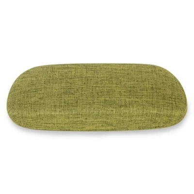 Image of LAGO TERRA Linen Fabric Textured Hard Shell Glasses Case Green