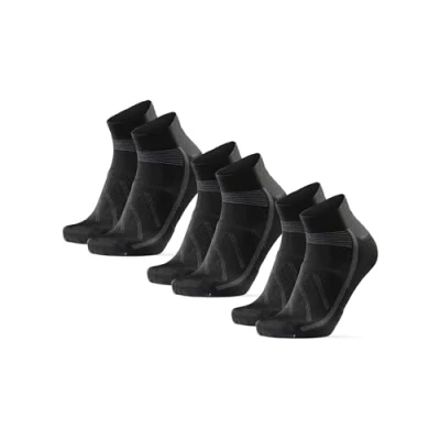 Image of DANISH ENDURANCE 3 Pack Low Cut Cycling Socks, Ankle Length, Breathable for Men &amp; Women, Black, 6 8