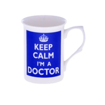 Image of Kirsty Jayne China Bone 10 Fl Oz Keep Calm I&#039;m A Doctor Beaker Mug, Cup