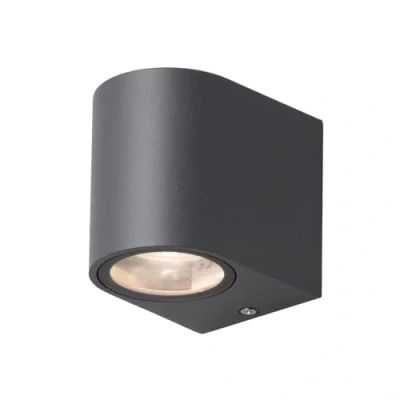 Image of LITECRAFT Irwell Wall Light Outdoor Up or Down IP44 Rated GU10 Fitting (Black, 1 Light)