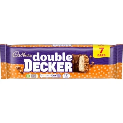 Image of Cadbury Double Decker Chocolate, Crispy Cereal and Chewy Nougat Bars, 37.3 g (Pack of 7)