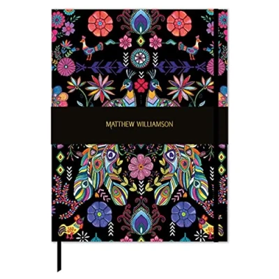 Image of Museums &amp; Galleries Hardcover Journal Grande Notebook 187 x 247mm Pampas Peacock Matthew Williamson Design Artistic Stationery