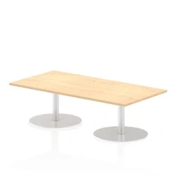 Image of Italia 1600 x 800mm Poseur Rectangular Table Maple Top 475mm High Leg