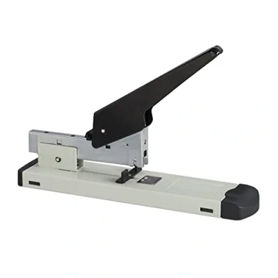 Image of Relaxdays Professional Stapler, 100 Sheet Capacity, 24/6 Staples, 70 mm Depth, Office Use, Heavy Duty, Durable, Grey