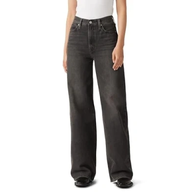 Image of Levi&#039;s Ribcage WIDE LEG Relaxed fit jeans, Women&#039;s, Size: 26x34, Black denim