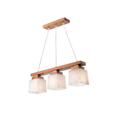 Image of Kubus Bar Pendant Ceiling Light, Glass Shades Rustic, 3x E27