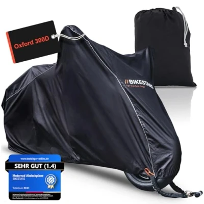 Image of BIKESTARS Motorcycle Tarpaulin Waterproof Outdoor Indoor Oxford 300D (245 x 105 125 cm)