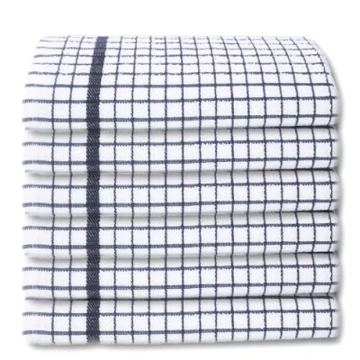 Image of A &amp; B TRADERS 100% Cotton Terry Towelling Tea Towels Pack of 6 Kitchen Hand Dish Cloth Super Absorbent Soft Touch (Black)