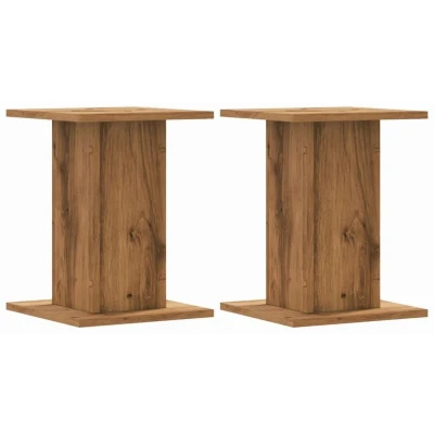 Image of vidaXL Plant Stands 2 pcs Artisian Oak 30x30x40 cm Engineered Wood