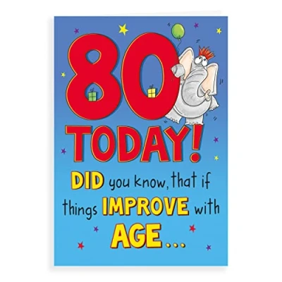 Image of Regal Publishing Humour Milestone Age Birthday Card 80 M 9 x 6 inches