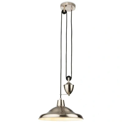 Image of Suffolk Rise &amp; Fall Pendant Light Brushed Steel