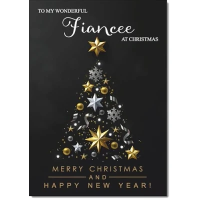 Image of doodlecards Fiancee Christmas Card Black Abstract Tree Large A4 Size for with Plain Envelope