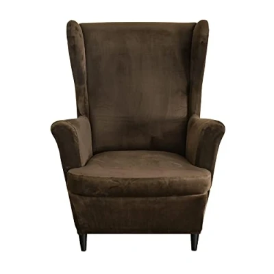 Image of CHNSHOME wing chair slipcovers for armchairs velvet wingback arm covers 2 piece back armchair