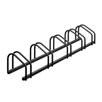 Image of Relaxdays Floor Bike Rack, for 5 Bicycles, Wheel Width up to 60mm, Metal, Outdoor Parking Stand, Garage, Anthracite, Steel, 27 x 130 33 cm