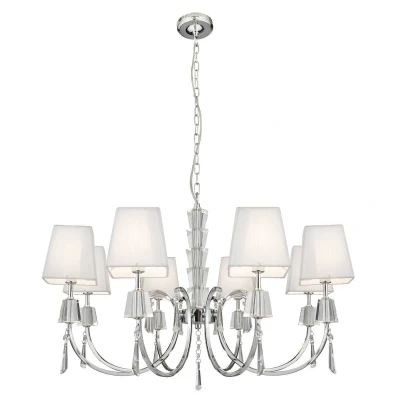 Image of Portico 8 Light Multi Arm Chandelier Chrome Finish, G9