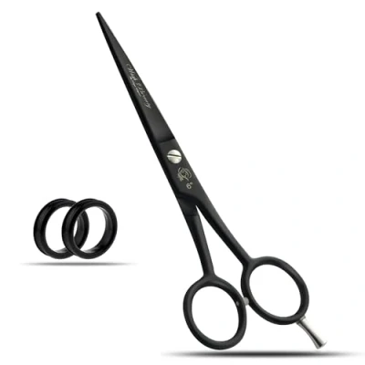 Image of Wishbeauty Hairdressing Scissor Barber Salon Shear Stainless Steel Hair Cutting Scissors for Professional, Hairdressers, Barbers and Use Women, Men, Children Adults 6&quot; Inch (Black)