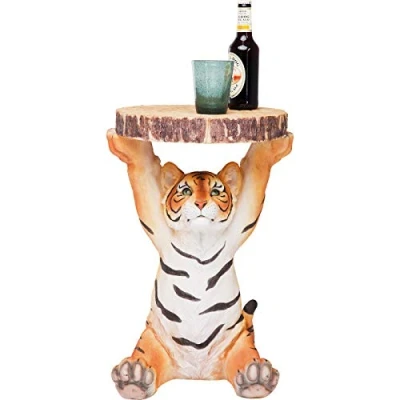 Image of Kare Design side table Animal Tiger, brown/orange, round, bedside table, diameter 35cm
