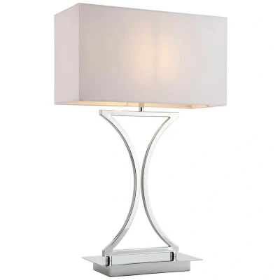 Image of Epalle Table Lamp Chrome, White Tc Fabric, E14