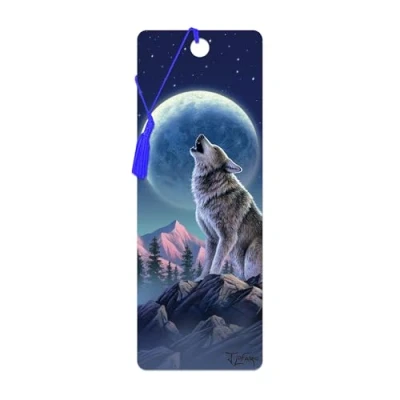Image of 3D LiveLife Bookmark Moonlight Sonata from Deluxebase. A Wolf with lenticular Artwork Licensed Renowned Artist Jerry LoFaro