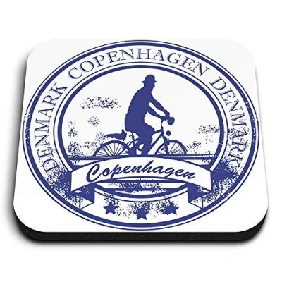 Image of 1 x Square MDF Fridge Magnet Copenhagen Denmark Danish Travel 5934