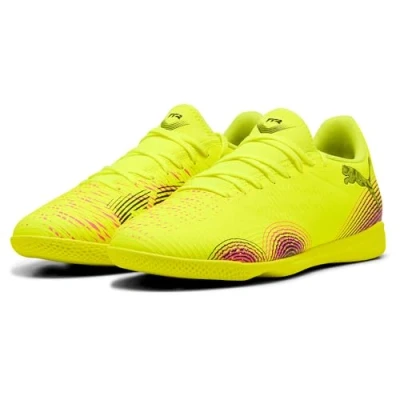 Image of PUMA Unisex Future 8 Play IT Soccer Shoe, Yellow Alert Black Sun Struck, 9.5 UK