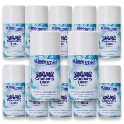 Image of Kleenmist Air Freshener and Odour Neutraliser 270ml 12 Pack Cranberry Blast Fragrance