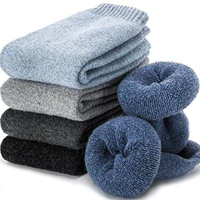 Image of EBMORE Womens Merino Wool Thermal Socks Warm Winter Thick Walking Cosy Boot Crew Comfy Gift Work Hiking for Ladies 5 Pairs(Mix Colour G)